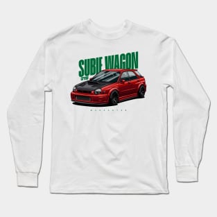 Subie Wagon (red) Long Sleeve T-Shirt